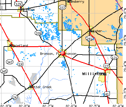 Bronson, FL map