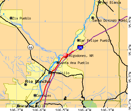 Algodones, NM map