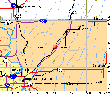 Underwood, IA map