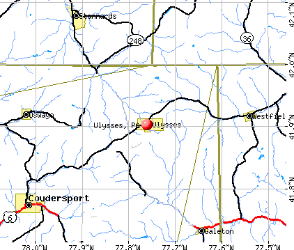 Ulysses, PA map