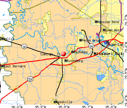 Cumings, TX map