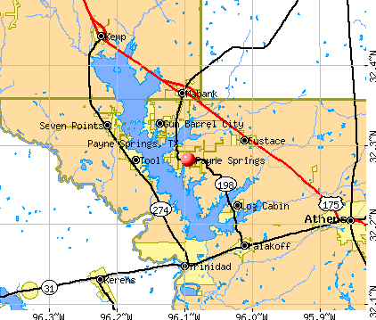 Payne Springs, TX map