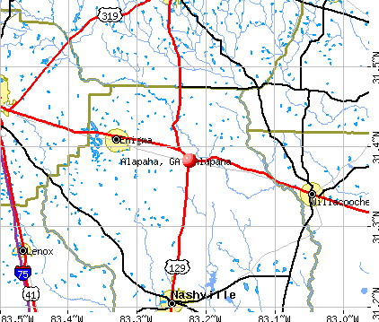 Alapaha, GA map