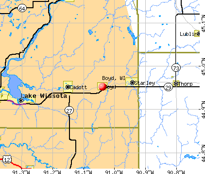 Boyd, WI map