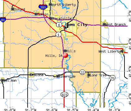 Hills, Iowa (IA 52235, 52327) profile: population, maps, real estate