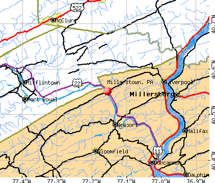 Millerstown, PA map