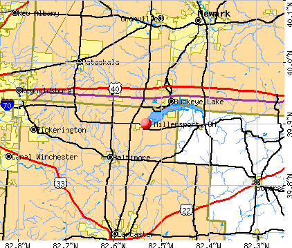 Millersport, OH map