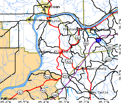 Bedford, KY map
