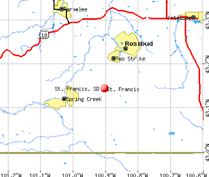 St. Francis, SD map