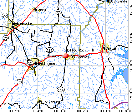 Hollow Rock, TN map