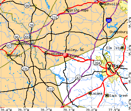 Bailey, NC map