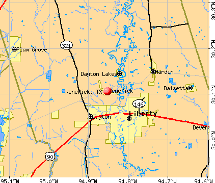 Kenefick, TX map