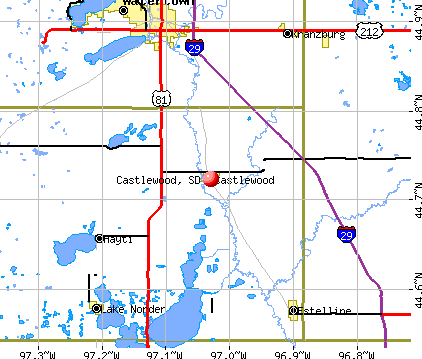 Castlewood, SD map