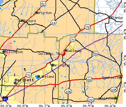 Gallaway, TN map