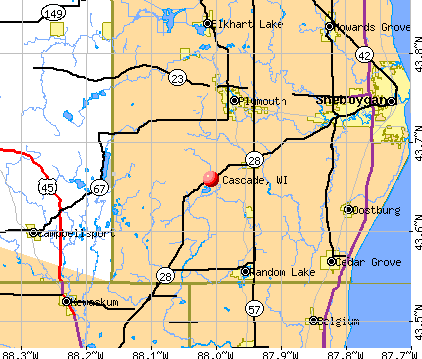 Cascade, WI map