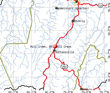 Mill Creek, WV map