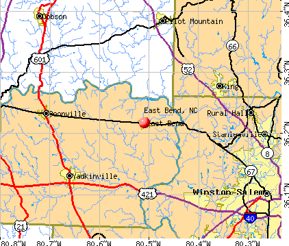 East Bend, NC map