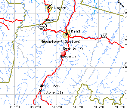 Beverly, WV map