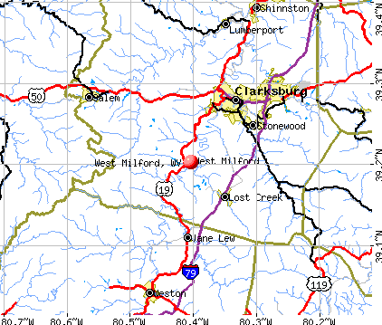 West Milford, WV map