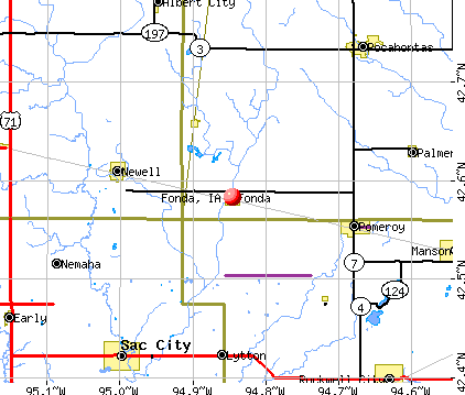 Fonda, IA map