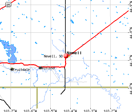 Newell, SD map