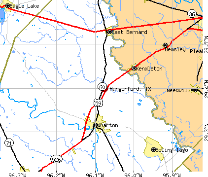 Hungerford, TX map