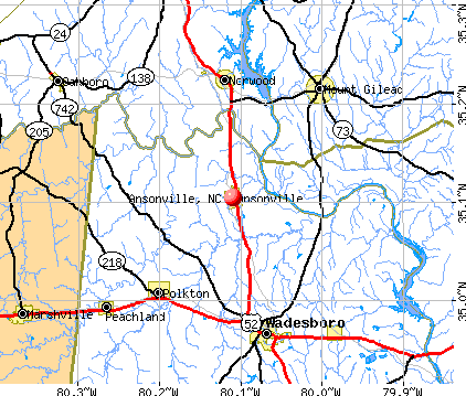 Ansonville, NC map