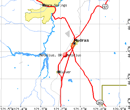 Metolius, OR map