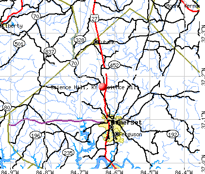 Science Hill, KY map