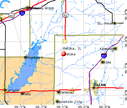 Patoka, IL map
