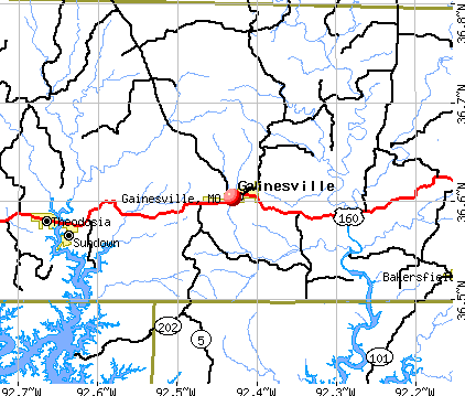 Gainesville, MO map