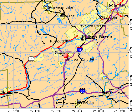 Warrior Run, PA map