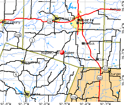 Higbee, MO map