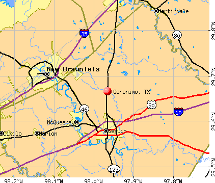 Geronimo, TX map
