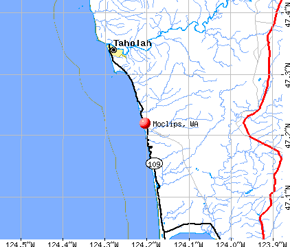 Moclips, WA map