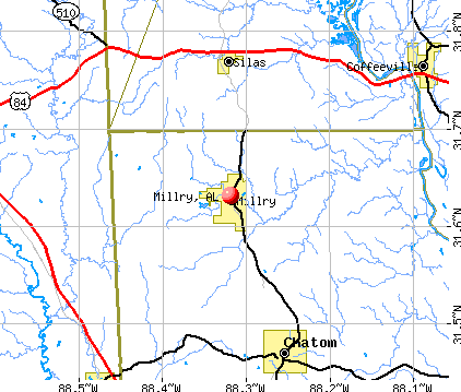 Millry, AL map