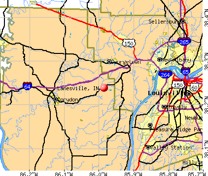 Lanesville, IN map