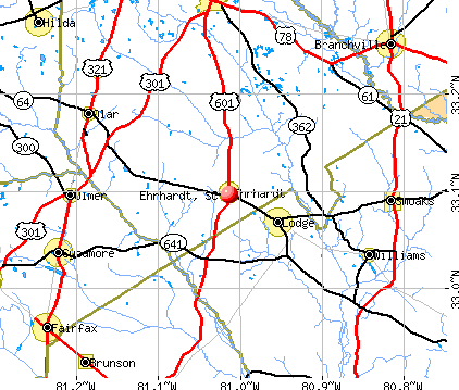 Ehrhardt, SC map