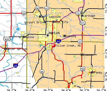 Silver Creek, MO map