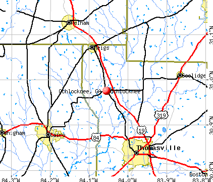Ochlocknee, GA map