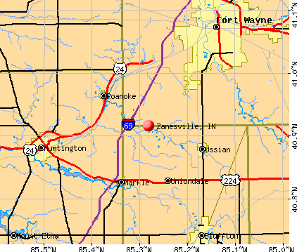 Zanesville, Indiana (IN 46798, 46799) profile: population, maps, real ...