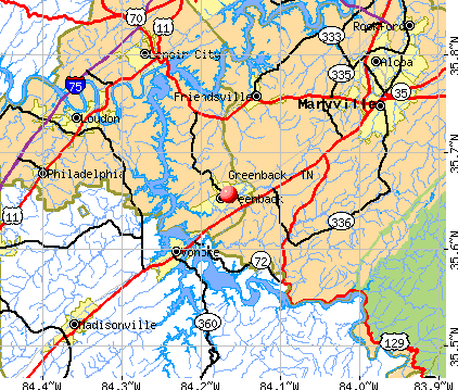 Greenback, TN map