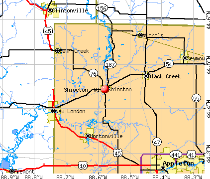 Shiocton, WI map
