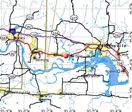 Hartman, AR map