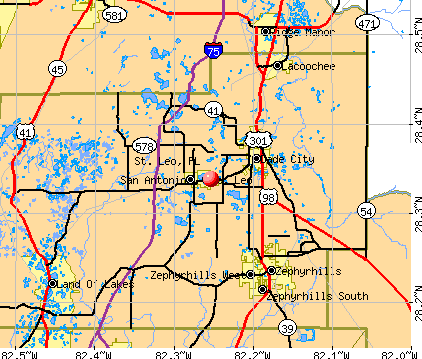 St Leo Florida Map – Map Vector