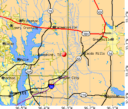 Josephine, TX map