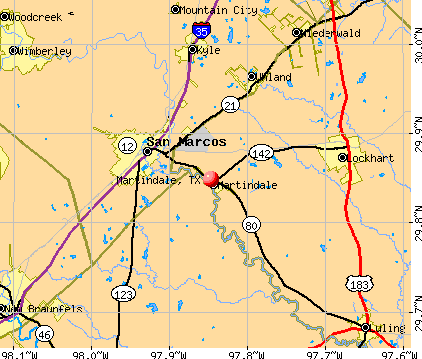 Martindale, TX map