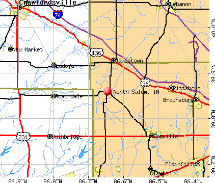 North Salem, IN map