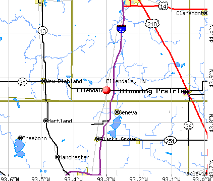 Ellendale, MN map