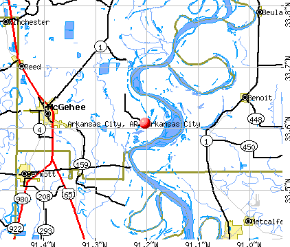 Arkansas City, AR map